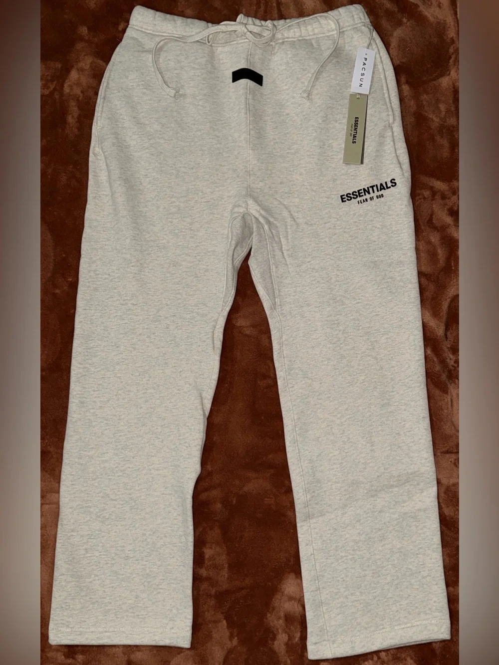 ESSENTIALS Light oatmeal Men's Sweatpants with Logo